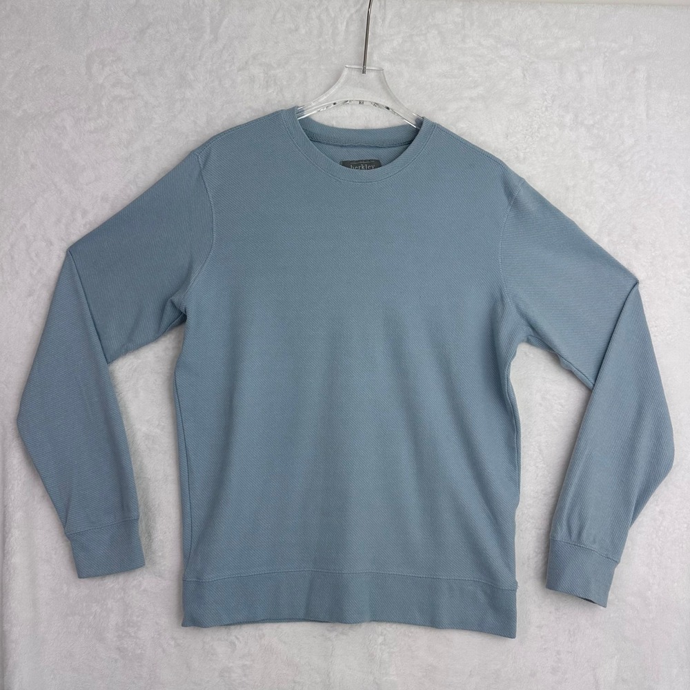 berkley jensen Womens Blue Textured Crew Neck Long Sleeve Sweatshirt Size Medium